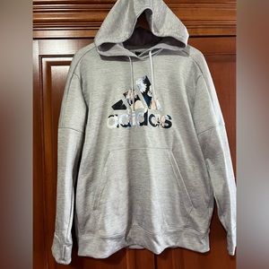 Adidas Gray Flower Print Hoodie Size XL